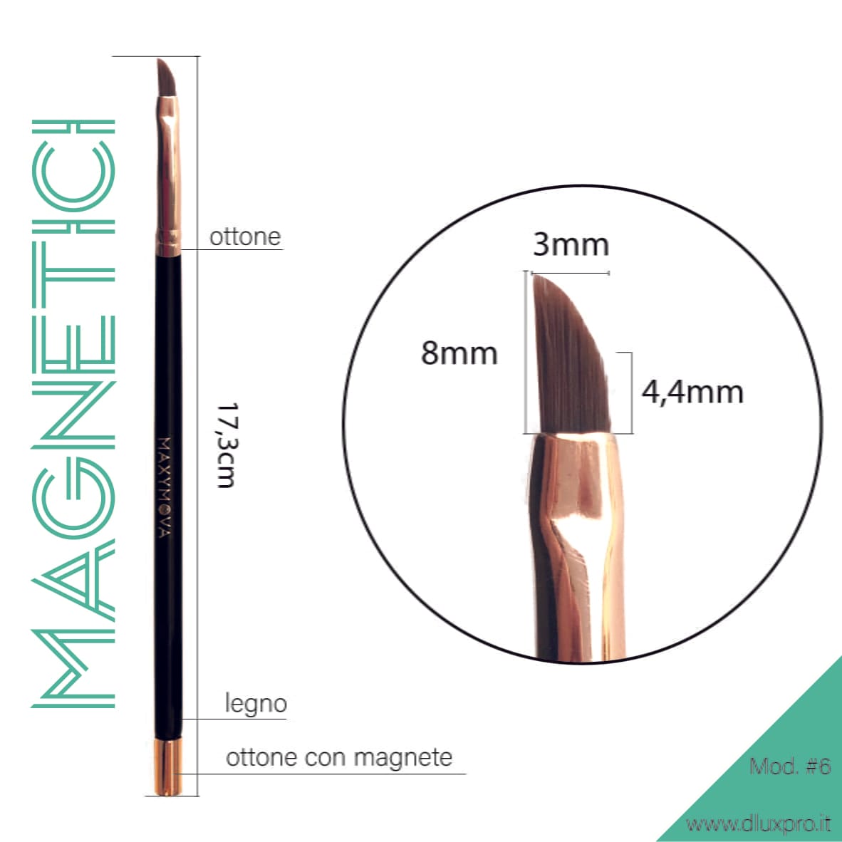Pennello N.6 per laminazione e colorazione ciglia e sopraccicglia con henne e tinte Pennello N.6 per laminazione e colorazione ciglia e sopraccicglia con henne e tinte - Ciglia