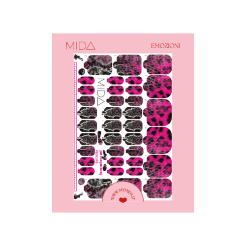 Nails Wraps per pedicure effetto pitonato fuxia