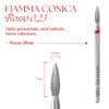 Punta per cuticole MIDA - Fiamma Conica Rossa 0.23 - Thumbnail Image 2