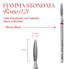 Punta per cuticole MIDA – Fiamma Stondata Rossa 0.21 Punta per cuticole MIDA – Fiamma Stondata Rossa 0.21 - Punte Fresa MIDA