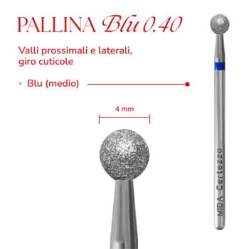 Punta per cuticole MIDA – Pallina Blu 0.40 Punta per cuticole MIDA – Pallina Blu 0.40 - Punte Fresa MIDA